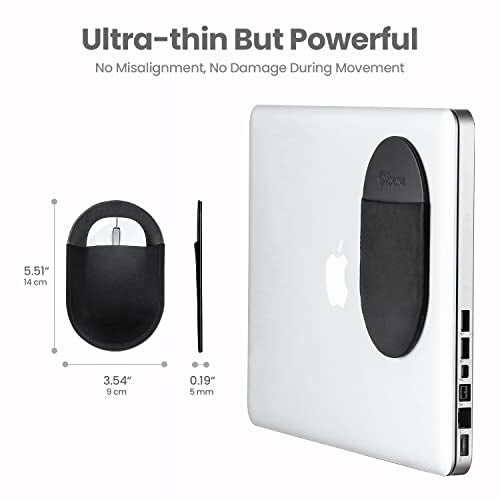 Epessa Universal Stick-On Mouse Pouch, Holder for Wireless Mouse, Sleeve for Laptop, Reusable Adhesive, No Glue Residue, Compatible with iPad or MacBook (Black) - Image 5