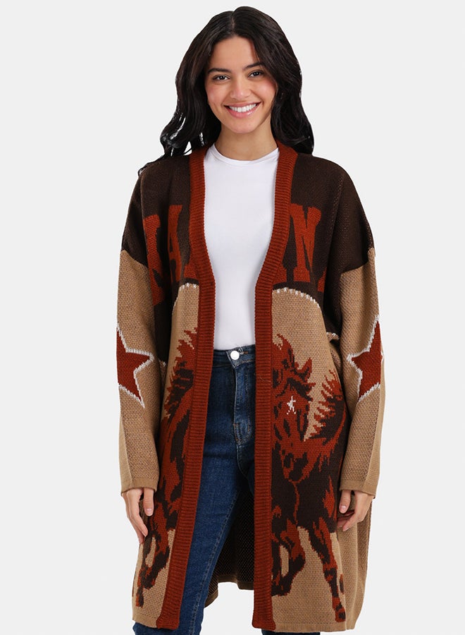 Clue Western-Themed Open Cardigan - Image 1