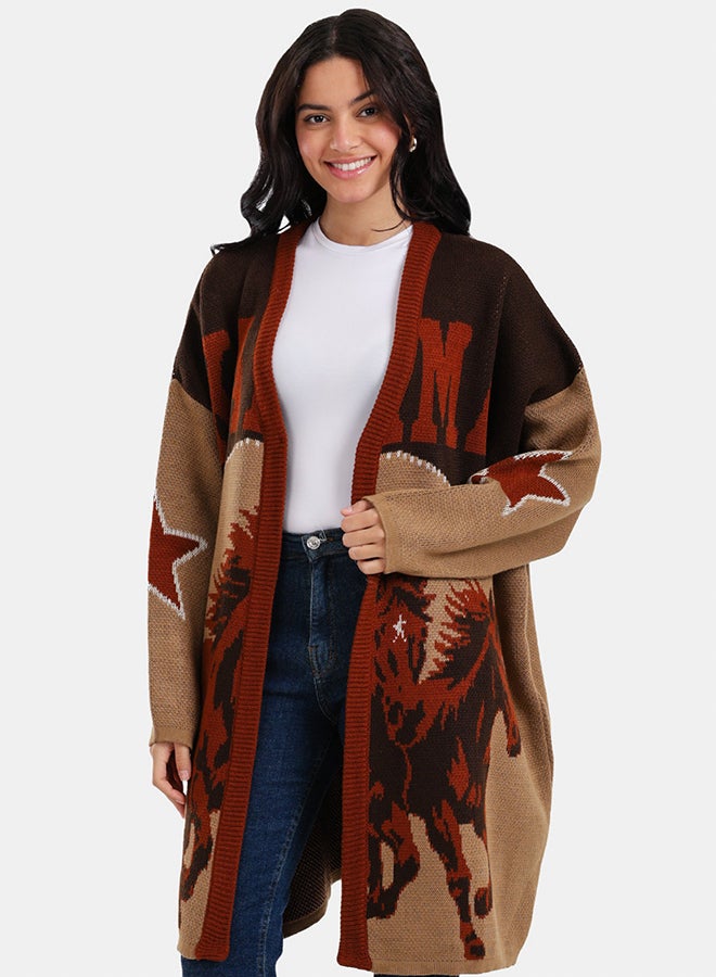 Clue Western-Themed Open Cardigan - Image 2