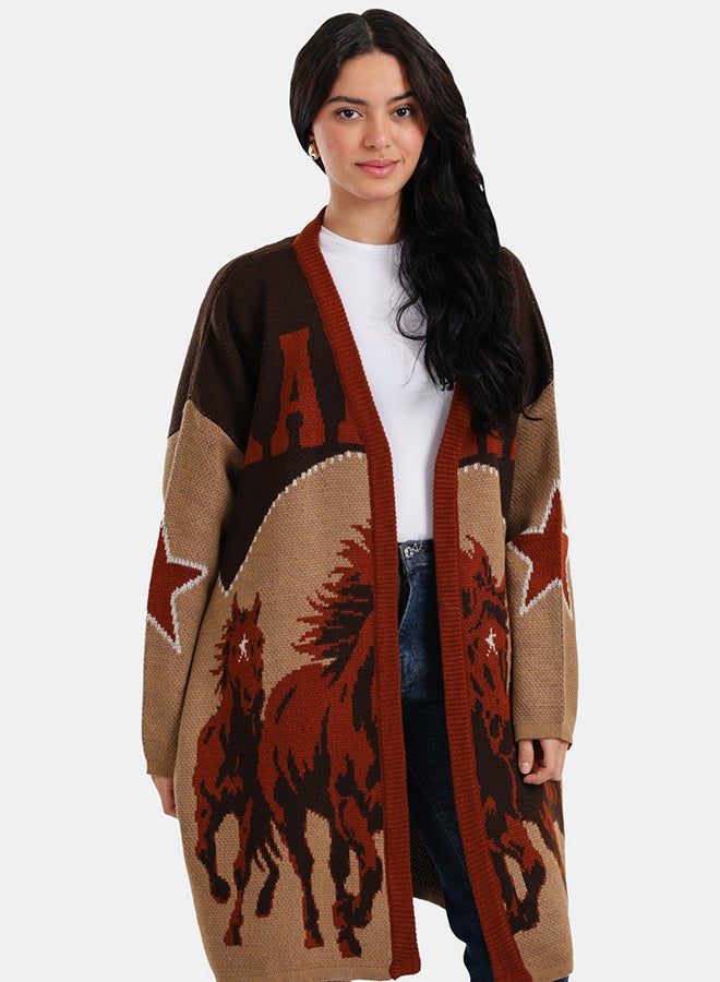 Clue Western-Themed Open Cardigan - Image 3