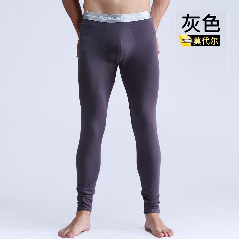 Mens long johns single thin tight pants youth line pants warm pants slim autumn and winter leggings cotton wool pants Purple (Viscose)  - Image 5