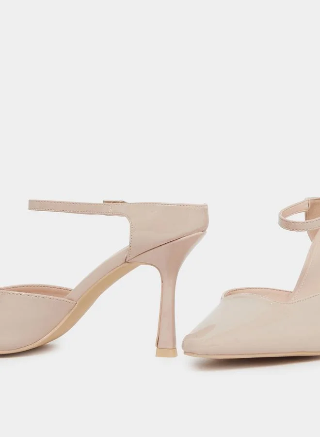 RAID Raid Harler Nude Ankle Strap Pointed Toe Shoes