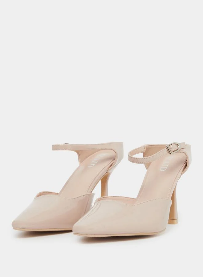 RAID Raid Harler Nude Ankle Strap Pointed Toe Shoes