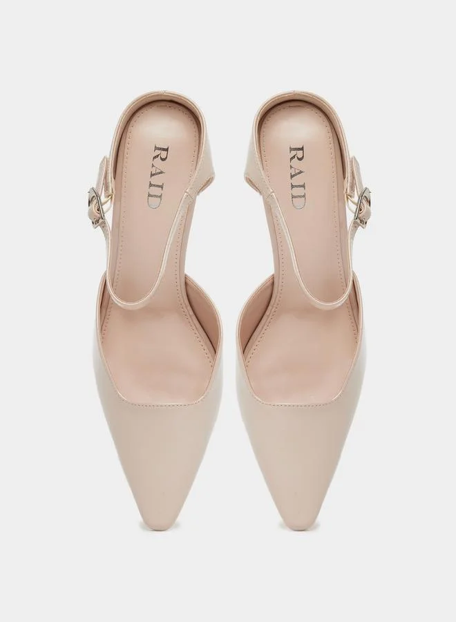 RAID Raid Harler Nude Ankle Strap Pointed Toe Shoes