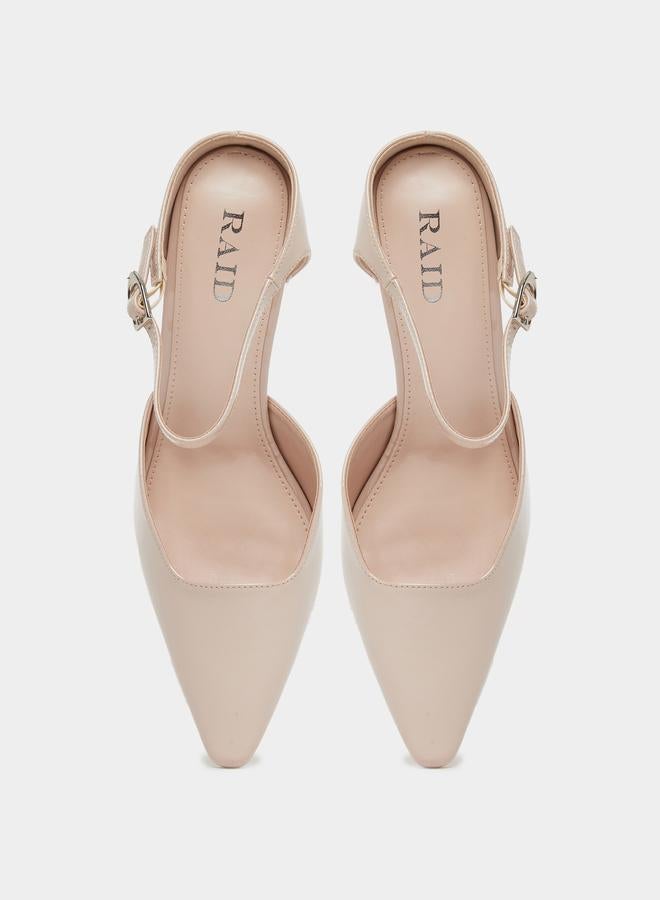 RAID Harler Nude Ankle Strap Pointed Toe Shoes - Image 5