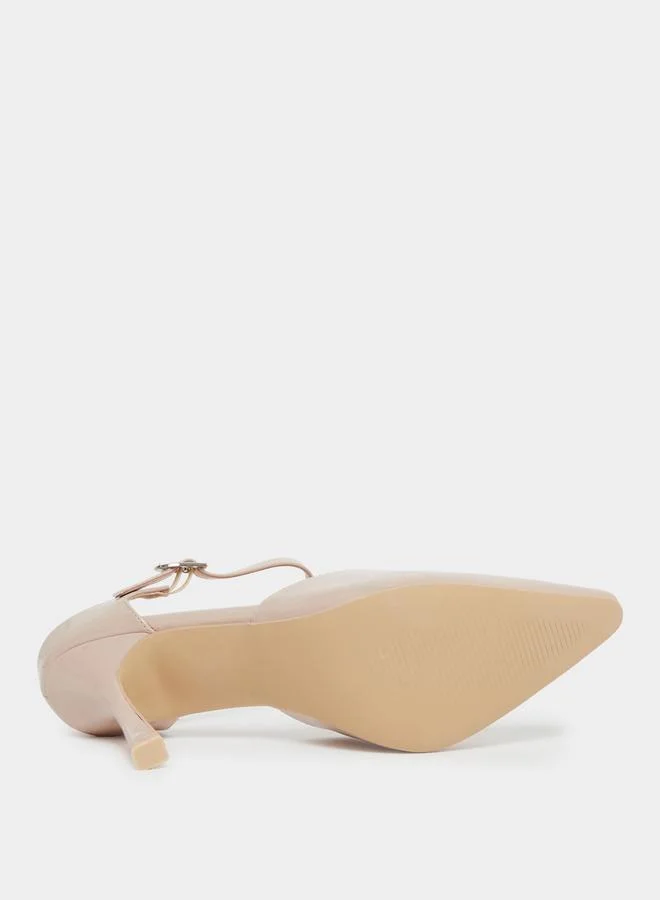 RAID Raid Harler Nude Ankle Strap Pointed Toe Shoes
