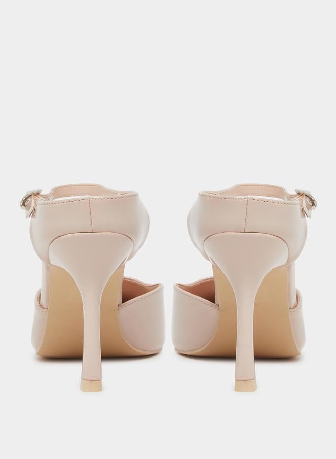 RAID Harler Nude Ankle Strap Pointed Toe Shoes - Image 4