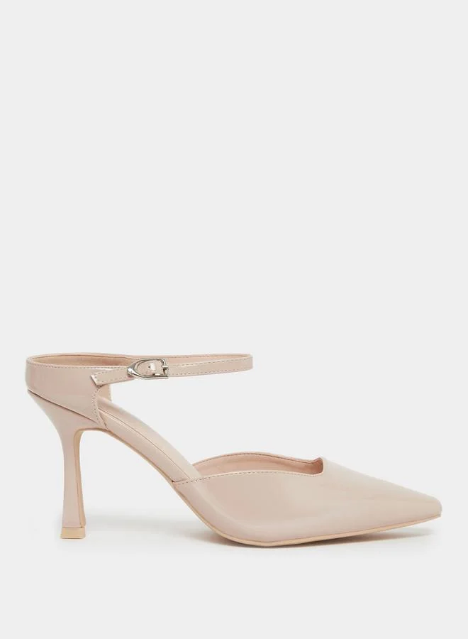 RAID Raid Harler Nude Ankle Strap Pointed Toe Shoes