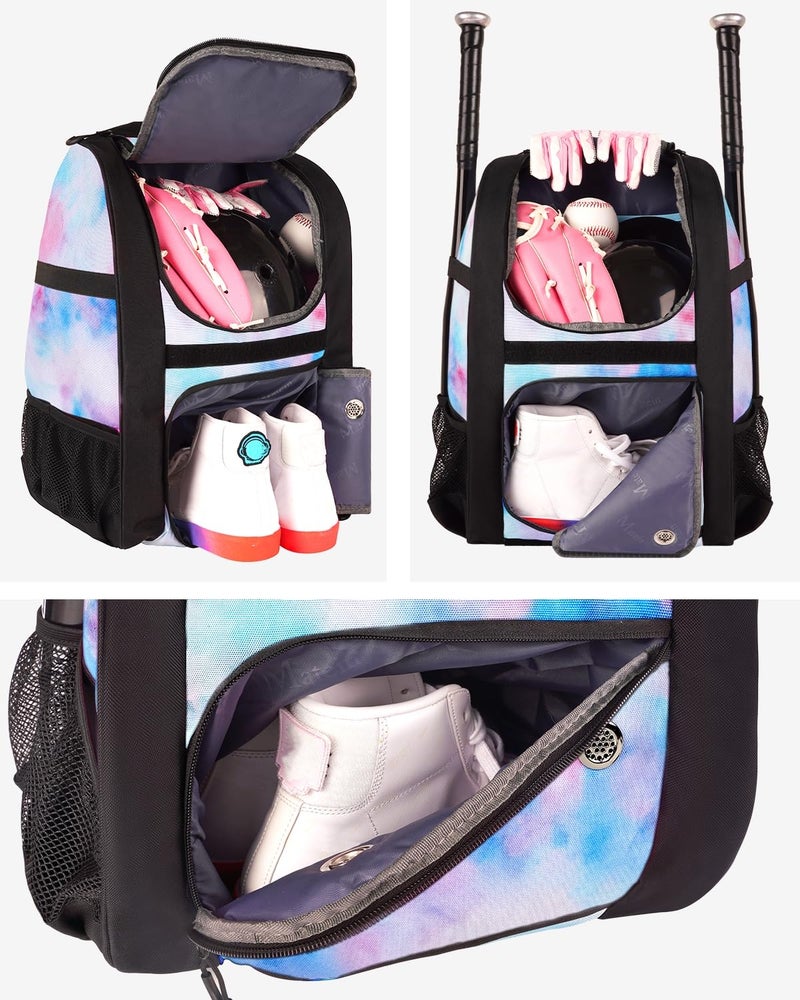 MATEIN Softball Backpack for Girls, Baseball Backpack Equipment Bag with Shoe Compartment, Softball Bat Bag Large Main Compartment Fit Gear & Accessories, Baseball Gifts - Image 3