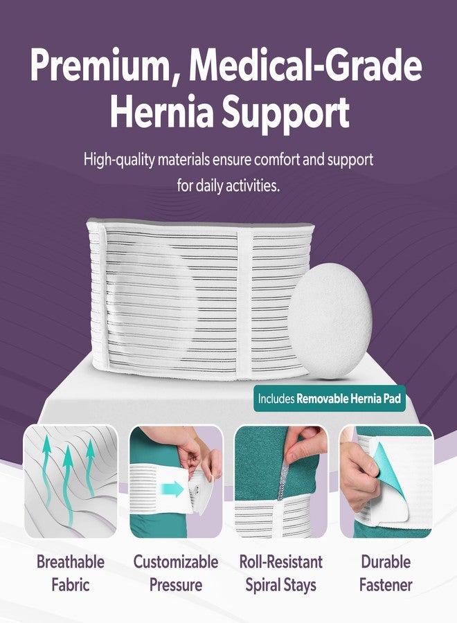 BraceAbility spandex Hernia Belt for Men & Women | Stomach Truss Binder with Compression Support Pad for Abdominal, Umbilical, Navel & Belly Button Hernias - L/XL (New & Improved) Fits 40"-60" - Image 3