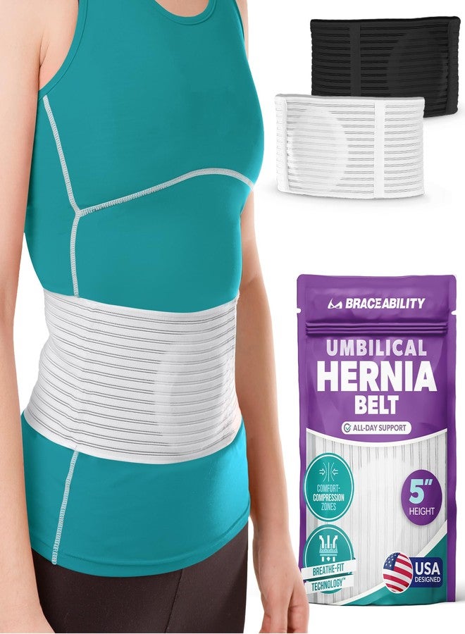 BraceAbility spandex Hernia Belt for Men & Women | Stomach Truss Binder with Compression Support Pad for Abdominal, Umbilical, Navel & Belly Button Hernias - L/XL (New & Improved) Fits 40"-60" - Image 1