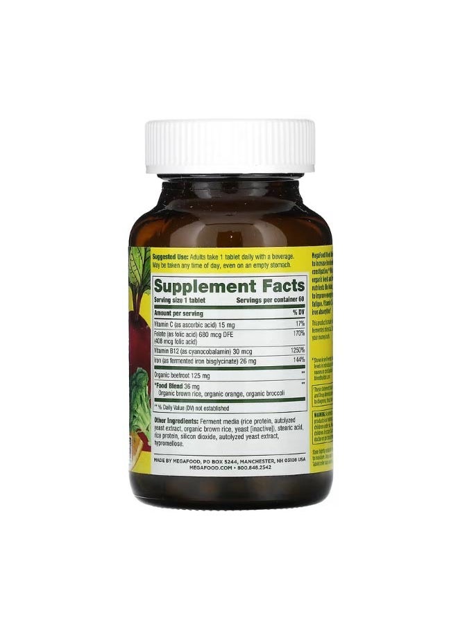 MegaFood Blood Builder Iron 60 Tablets  - Image 2