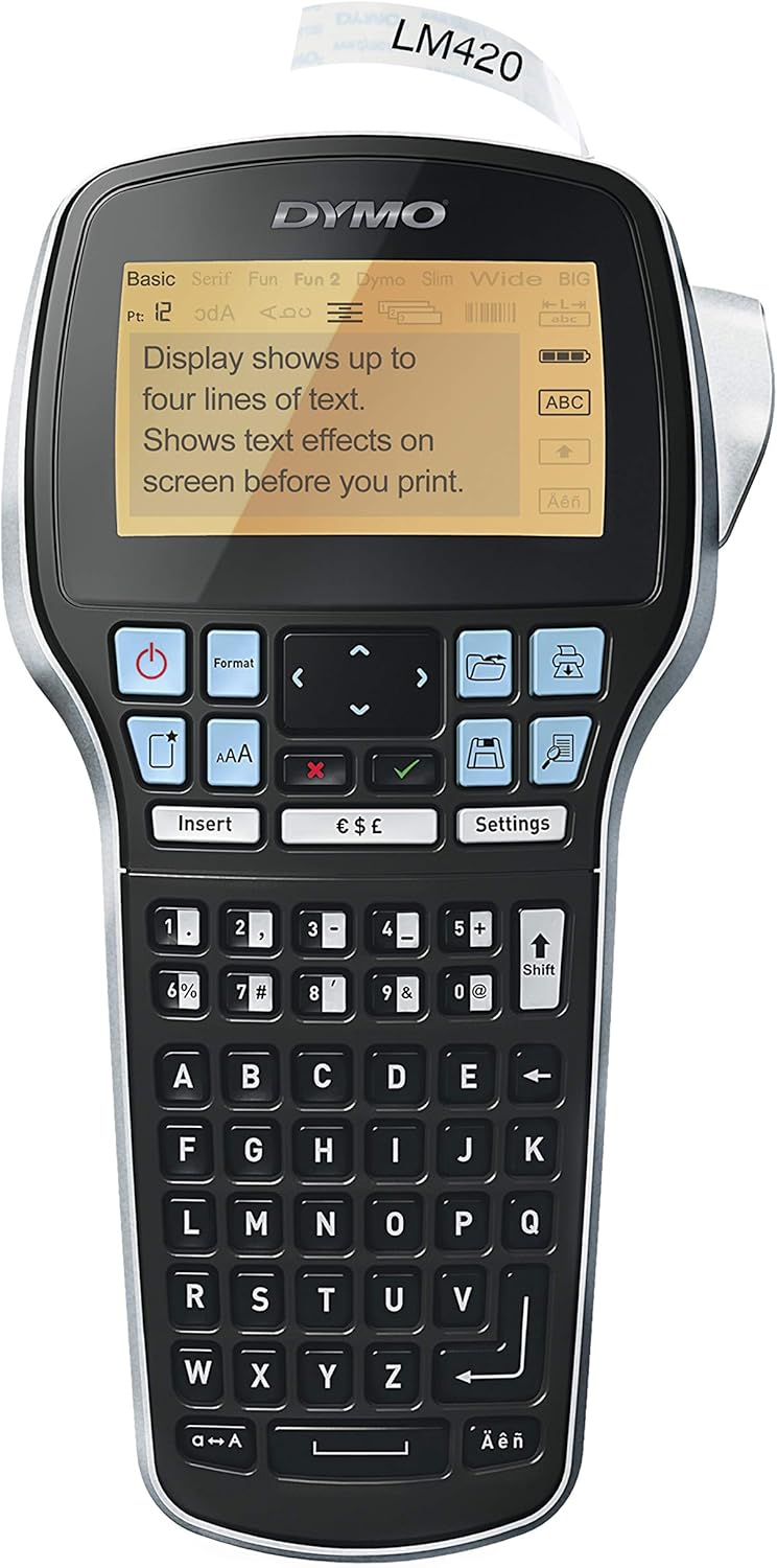 DYMO LabelManager 420P High-Performance Portable Label Maker with Adapter, Rechargeable Battery, and Backlit Display for Home & Office Organization - Image 1