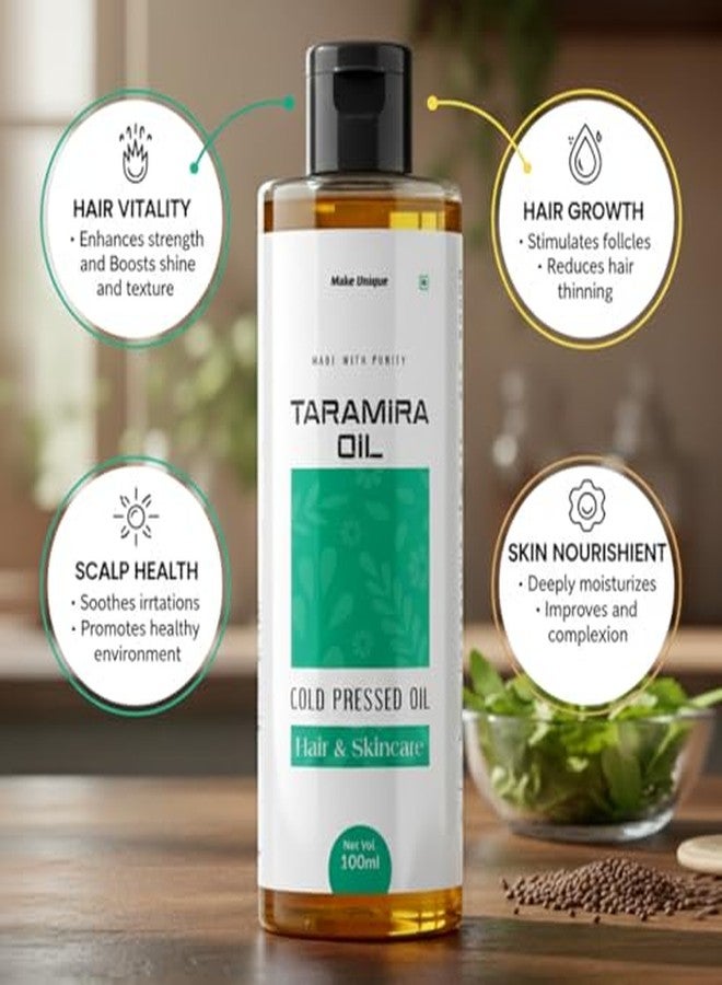 Make Unique Taramira Oil | Pure Cold Pressed Taramira Oil | Natural Ayurvedic Hair & Skin | Nourishing | Eruca Sativa Rocket Seed Oil | 100ml - Image 4