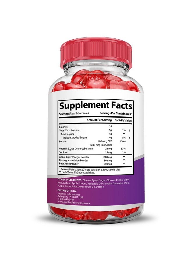 Justified Laboratories Keto Drops Keto ACV Gummies Advanced Formula 1000MG Keto Drops Keto Gummies Apple Cider Vinegar Formulated with Pomegranate Beet Juice Powder B12 Vegan Non GMO 60 Gummys - Image 4