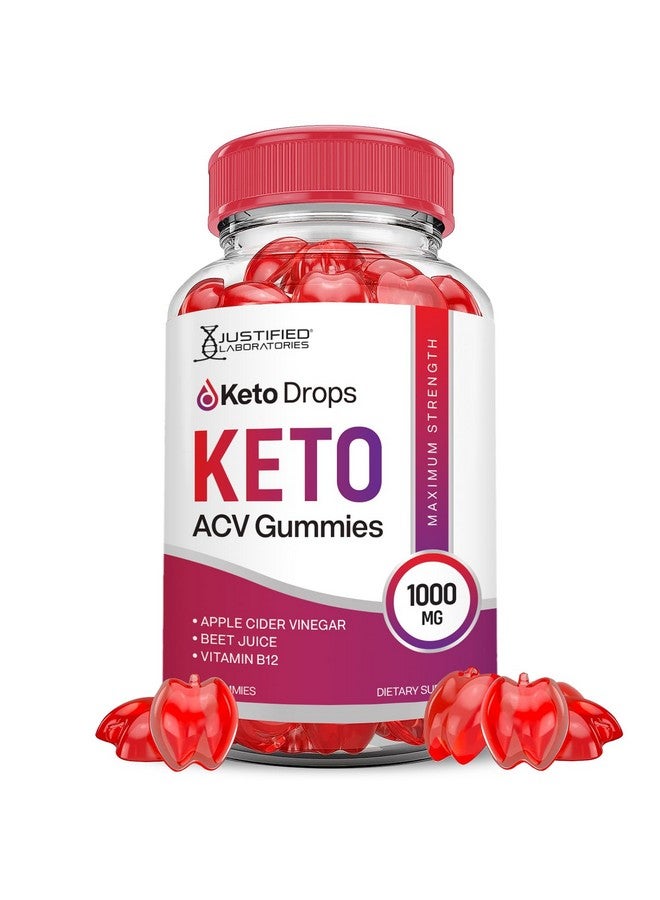 Justified Laboratories Keto Drops Keto ACV Gummies Advanced Formula 1000MG Keto Drops Keto Gummies Apple Cider Vinegar Formulated with Pomegranate Beet Juice Powder B12 Vegan Non GMO 60 Gummys - Image 1