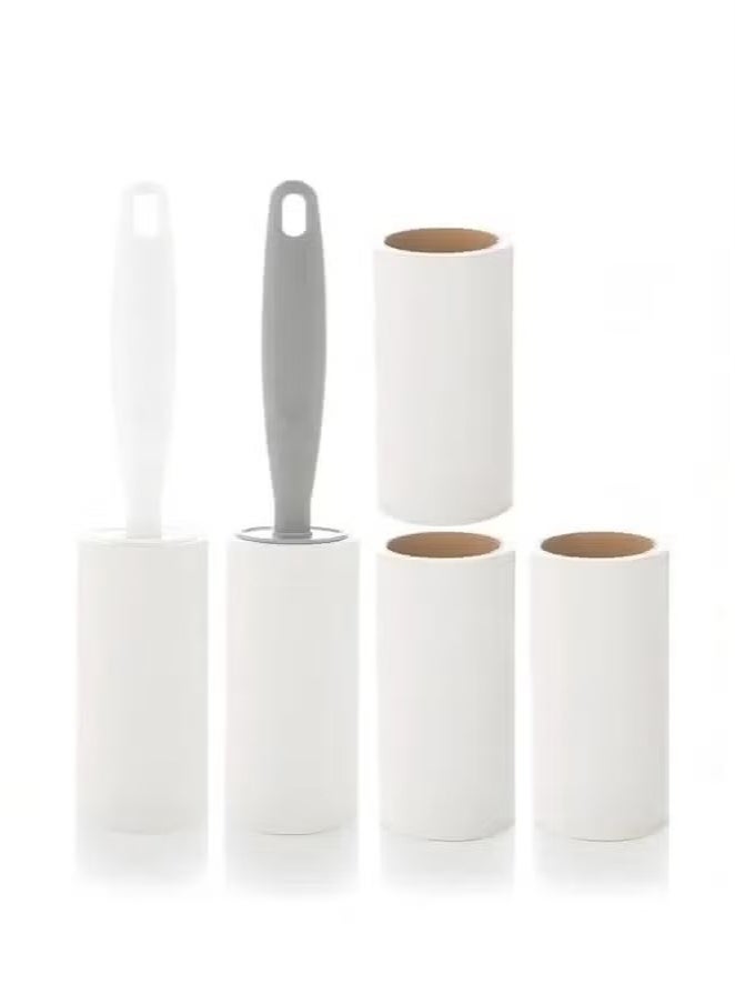 Portable Lint Roller with 2 Handle 5 Refills 300 Sheets Replacement 5 Pieces Set Pet Hair Remover - Image 1