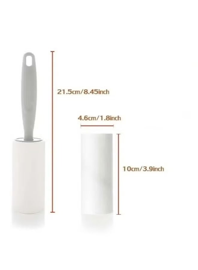 Portable Lint Roller with 2 Handle 5 Refills 300 Sheets Replacement 5 Pieces Set Pet Hair Remover - Image 2