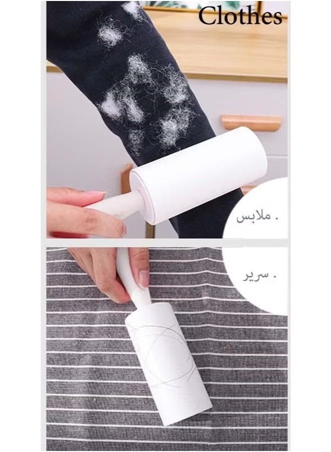 Portable Lint Roller with 2 Handle 5 Refills 300 Sheets Replacement 5 Pieces Set Pet Hair Remover - Image 3