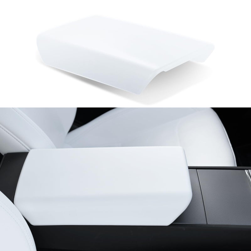 Uxcer Center Console Armrest Cover for Tesla Model Y 20252026 Juniper Model 3 20242025 Highland AntiScratch TPE Center Console Protector for Tesla Model 3Y Interior Accessories White