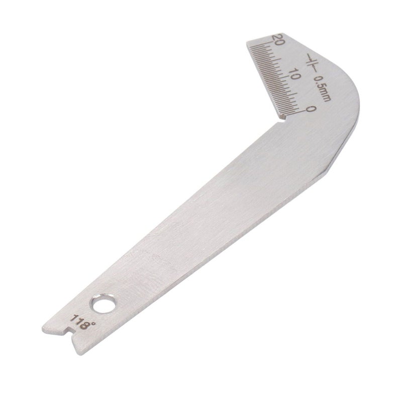 Variant Stainless Steel Drill Bit Sharpening Gauge 118 Degree 0.5mm Precision Tool - Image 4