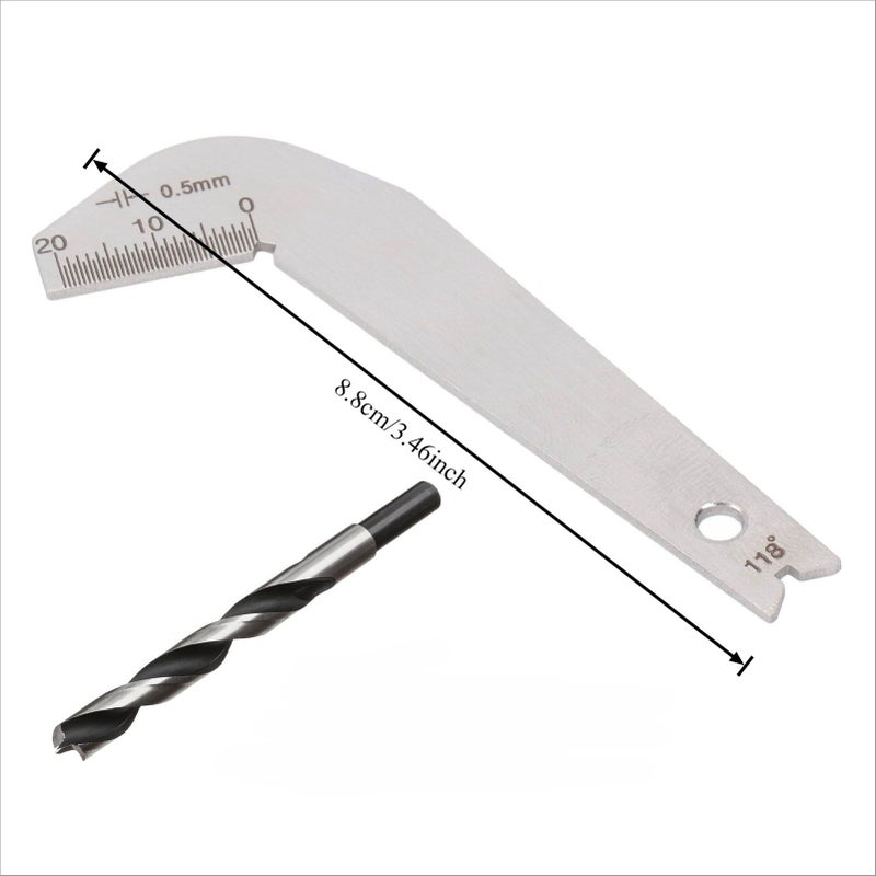 Variant Stainless Steel Drill Bit Sharpening Gauge 118 Degree 0.5mm Precision Tool - Image 2