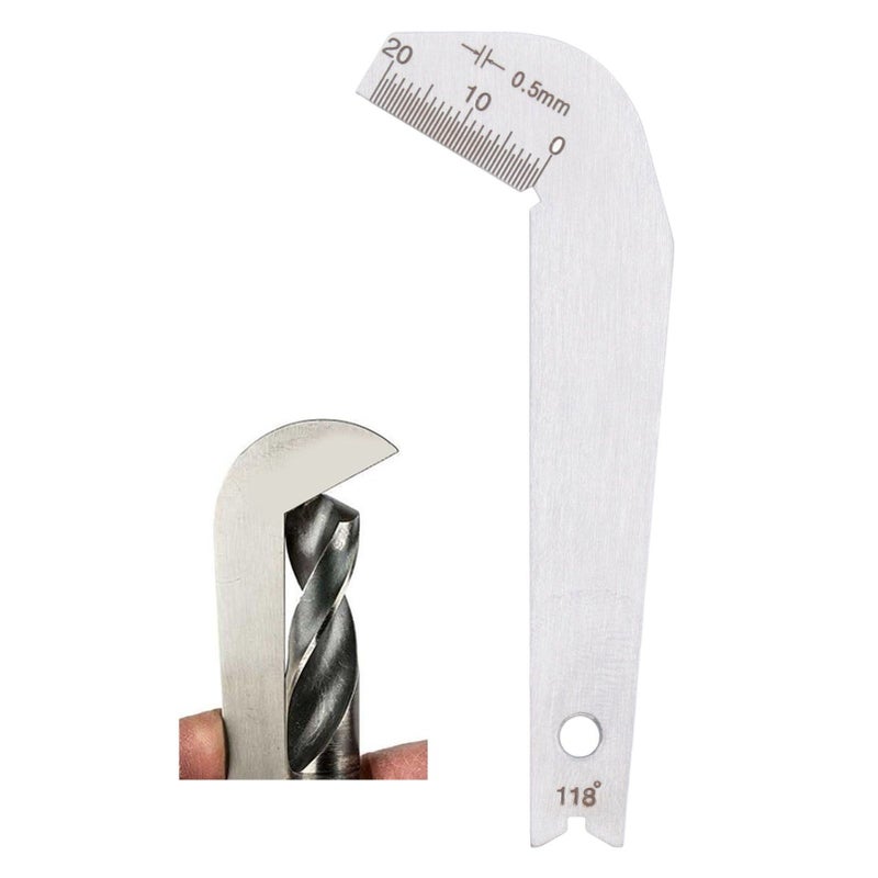 Variant Stainless Steel Drill Bit Sharpening Gauge 118 Degree 0.5mm Precision Tool - Image 1