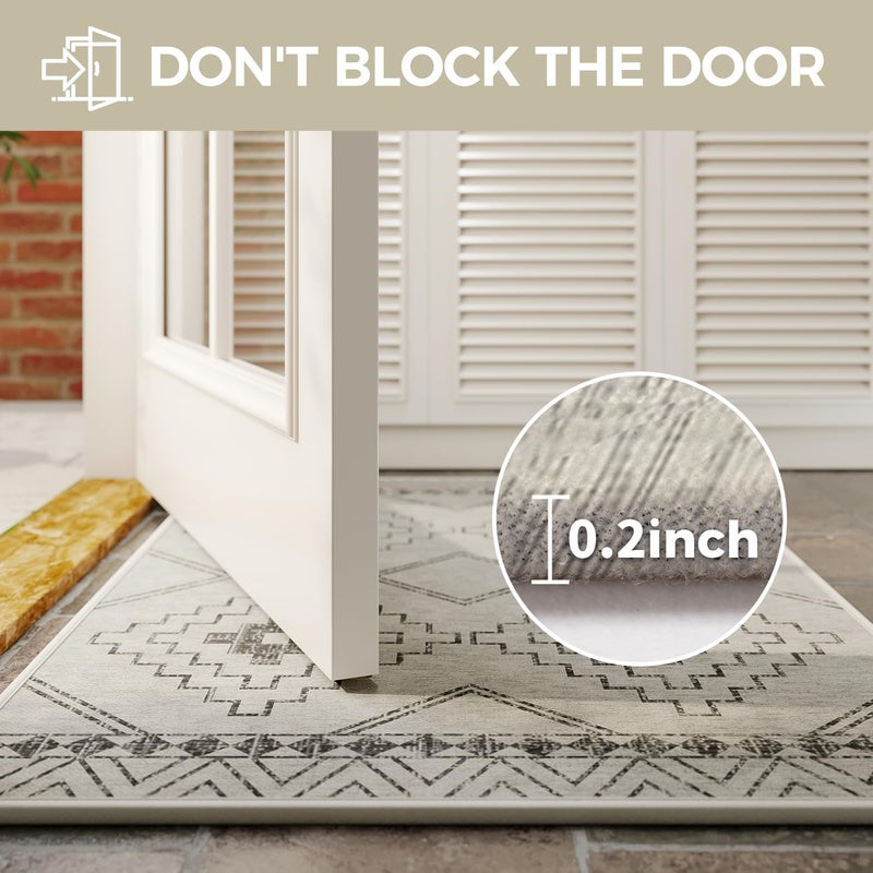 YDKGL Indoor Door Mat 20"x31",Beige Door Mats Indoor Entrance Dirt Resistant & Absorbent, Non-Slip Rubber Backing Front Door Mats,Washable Low-Profile Doormat for Entryway, Inside Home Entrance - Image 3