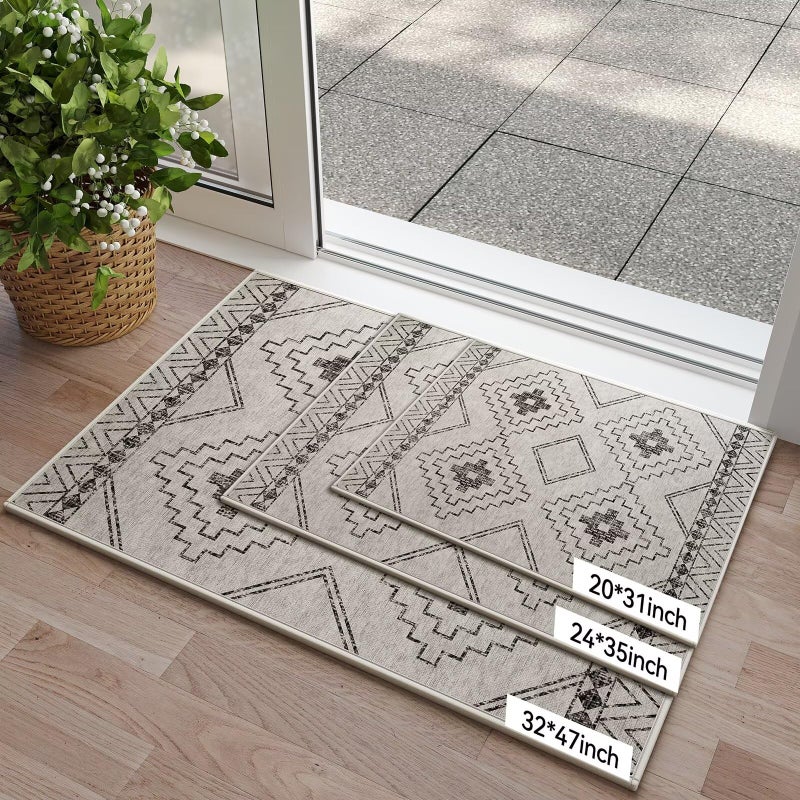 YDKGL Indoor Door Mat 20"x31",Beige Door Mats Indoor Entrance Dirt Resistant & Absorbent, Non-Slip Rubber Backing Front Door Mats,Washable Low-Profile Doormat for Entryway, Inside Home Entrance - Image 2