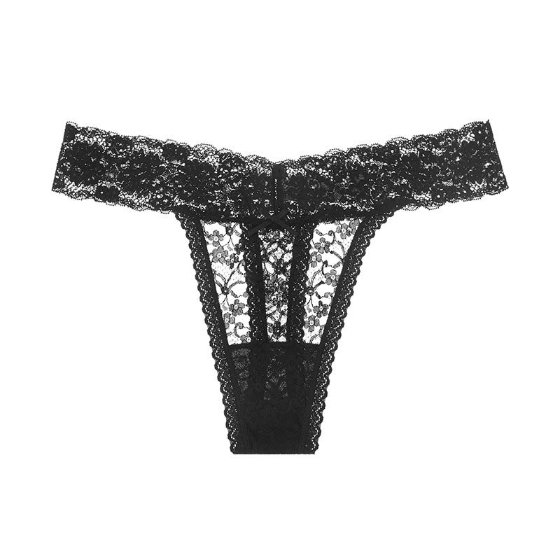 Large Size Lace Women'S Thong Transparent Hollow T Pants Low Waist Underwear - Image 1