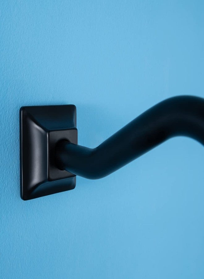 SEABEFORE 8" Wave-shaped Shower Arm Matte Black Showerhead Extension with Unique Flange, Standard 1/2" Connection - Image 4