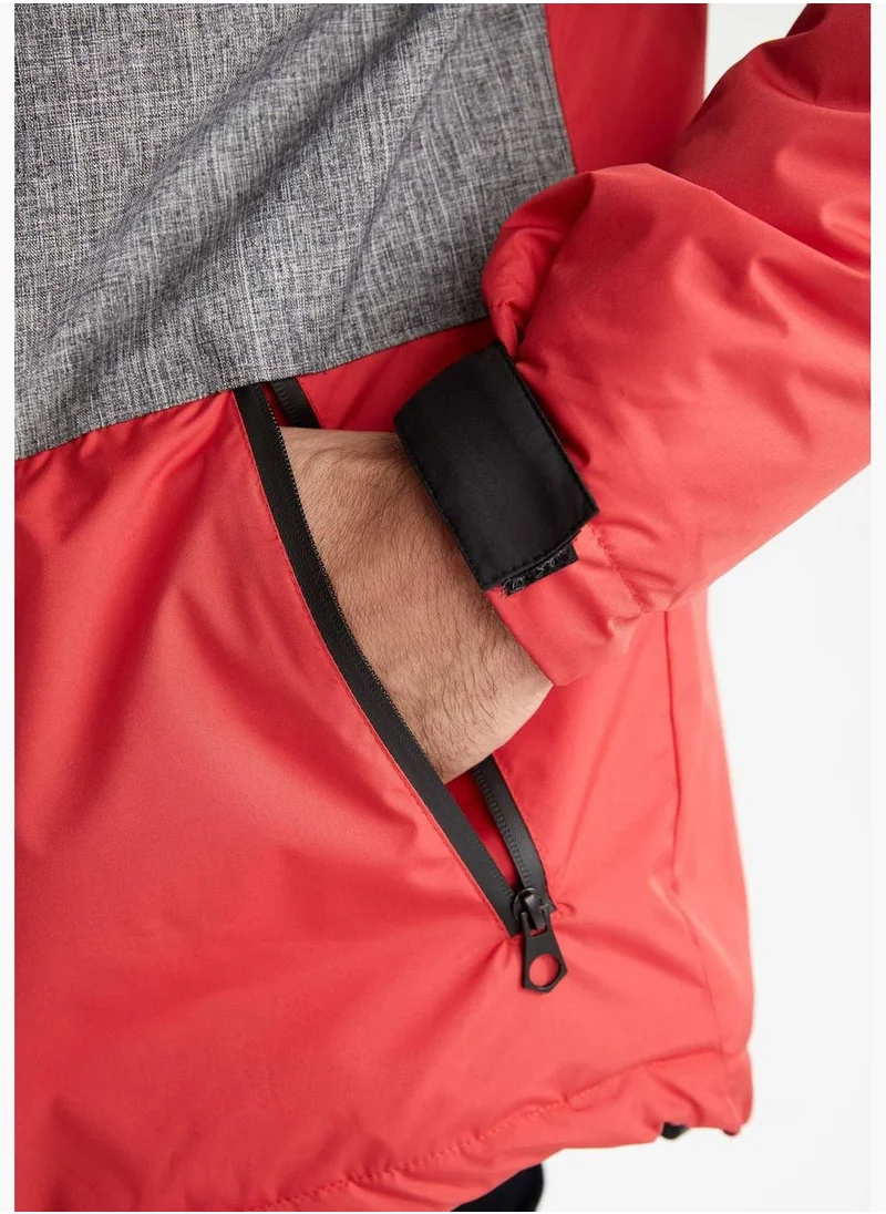 DeFacto Slim Fit Block Colour Hooded Jacket