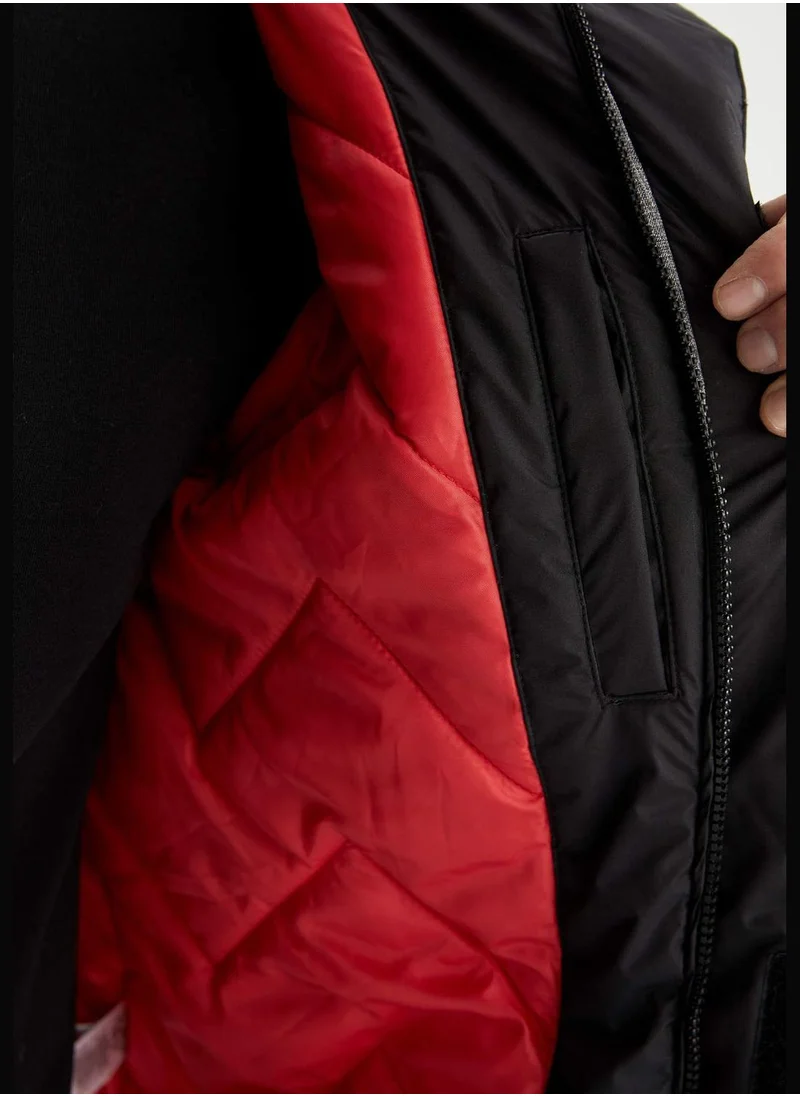 DeFacto Slim Fit Block Colour Hooded Jacket