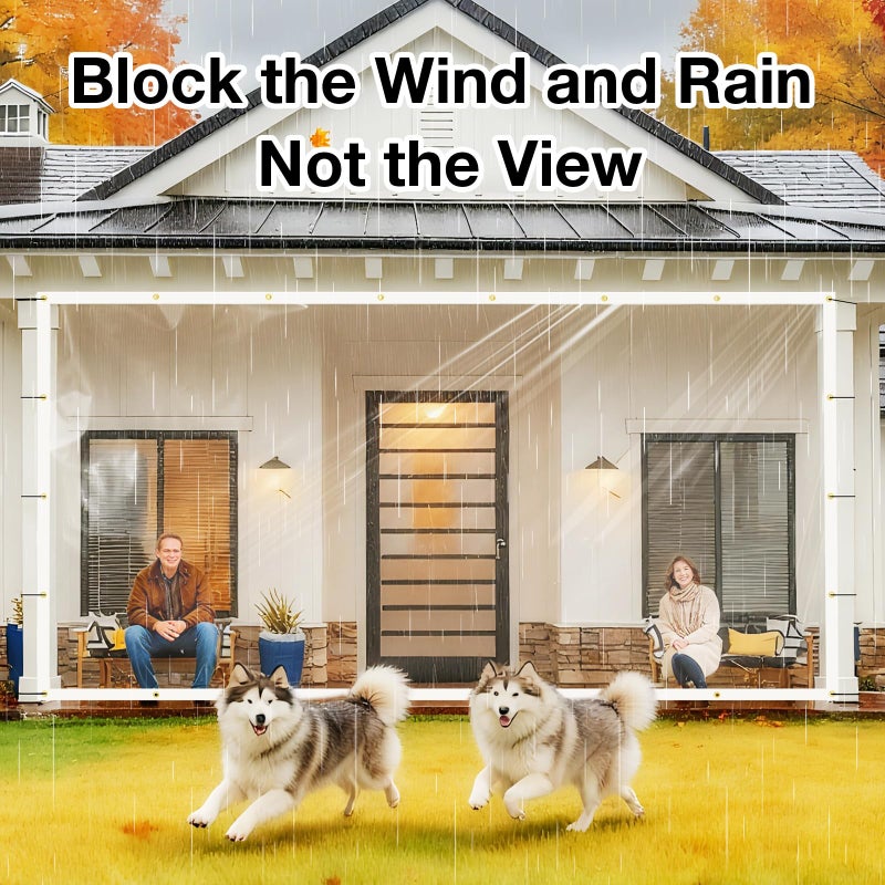 Artpuch Clear Tarp 8x10ft Heavy Duty Waterproof Clear Tarp with Grommets, 14Mil PVC Vinyl Tarpaulin Outdoor Windproof Transparent Tarp Cover for Patio Porch Enclosure Garden Greenhouse Camping Chicken Coop - Image 5