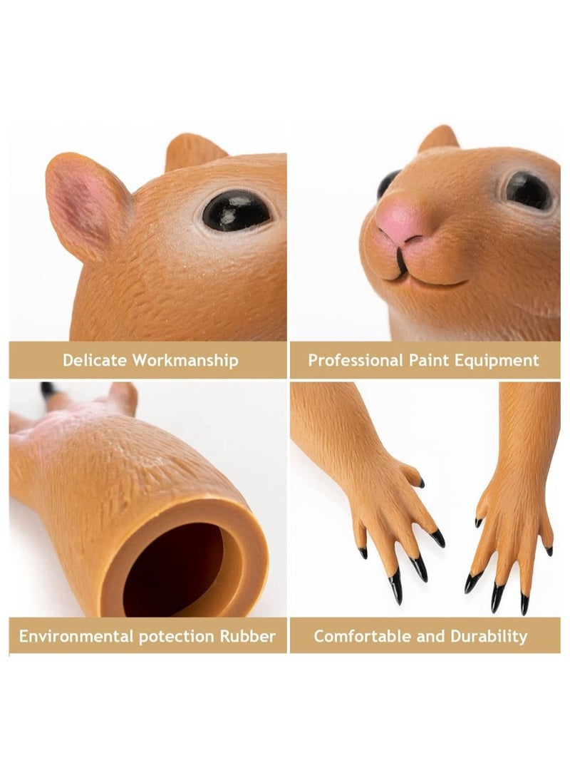 دمية يدوية على شكل إصبع السنجاب ، ألعاب مبتكرة دعائم هدية للأطفال أداء تنكري للحفلات - Image 5