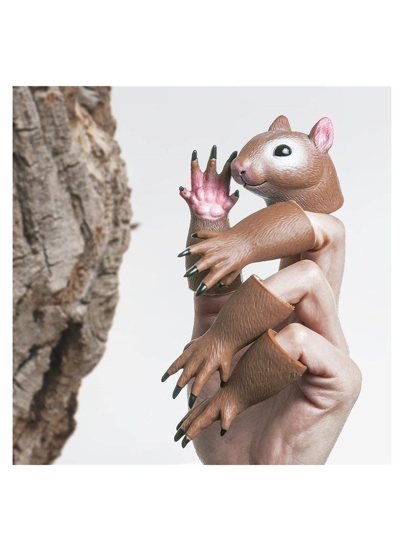 دمية يدوية على شكل إصبع السنجاب ، ألعاب مبتكرة دعائم هدية للأطفال أداء تنكري للحفلات - Image 2