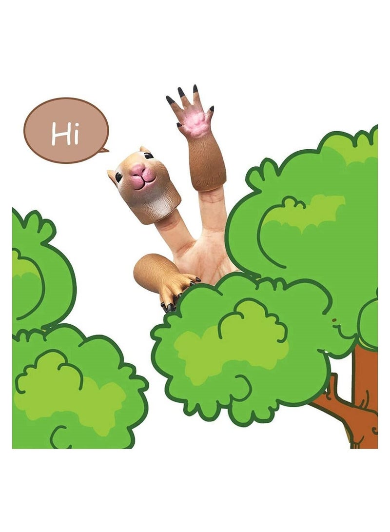 دمية يدوية على شكل إصبع السنجاب ، ألعاب مبتكرة دعائم هدية للأطفال أداء تنكري للحفلات - Image 4