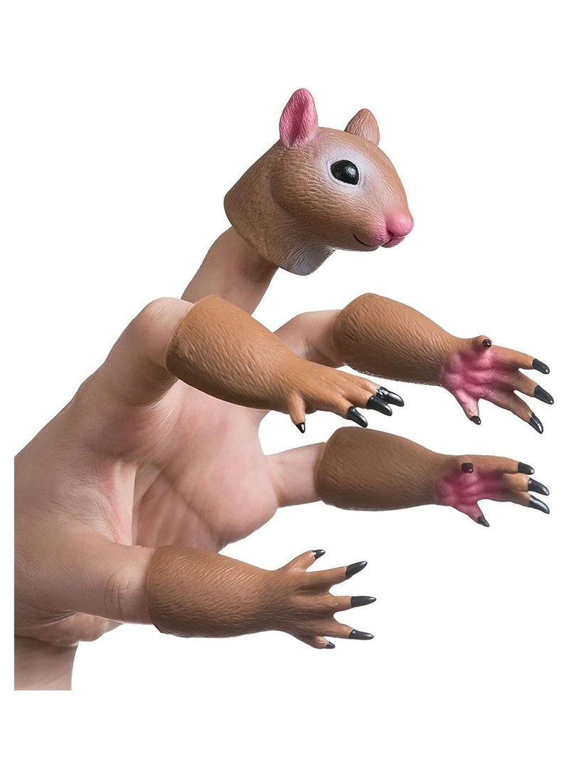 دمية يدوية على شكل إصبع السنجاب ، ألعاب مبتكرة دعائم هدية للأطفال أداء تنكري للحفلات - Image 1