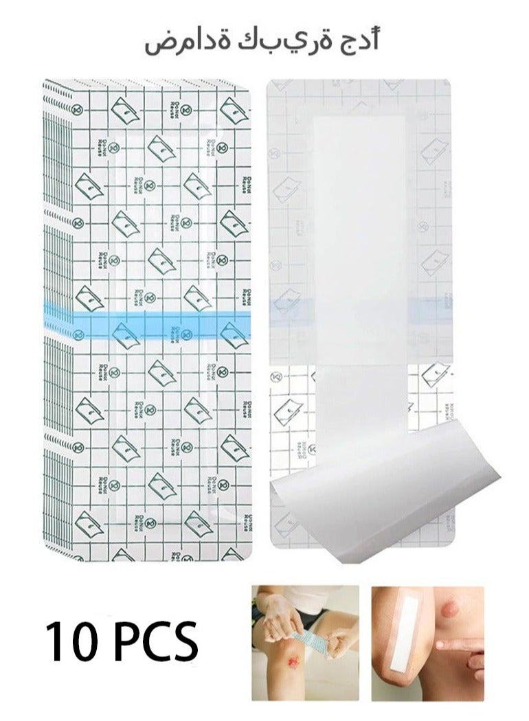 Bukela 10 PCS C-Section complex Waterproof Bandages, 10*25cm Tummy Tuck Shower Protector Scar Covers, Protective Pad Patches, Large Wound Care Supplies (Clean) - Image 1