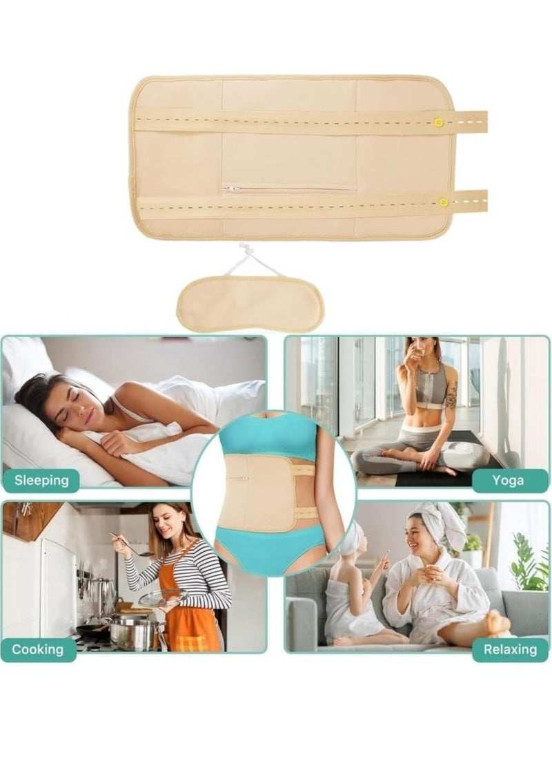 NIKITA.VIVI 2 in 1 Castor Oil Wrap Set for Waist and Neck Reusable Kit for Liver Adjustable Elastic Strap Aid Sleep Cotton Flannel & Soft Ties for Waist and Thyroid Neck  - Image 5