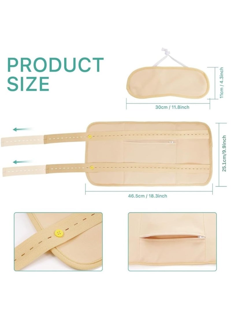 NIKITA.VIVI 2 in 1 Castor Oil Wrap Set for Waist and Neck Reusable Kit for Liver Adjustable Elastic Strap Aid Sleep Cotton Flannel & Soft Ties for Waist and Thyroid Neck  - Image 2