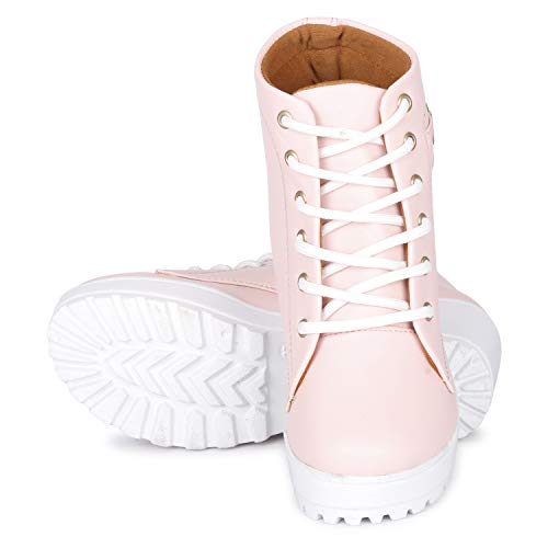 KRAFTER Women's & Girl's Classic Winter Boot-Pink-1-37 - Image 5