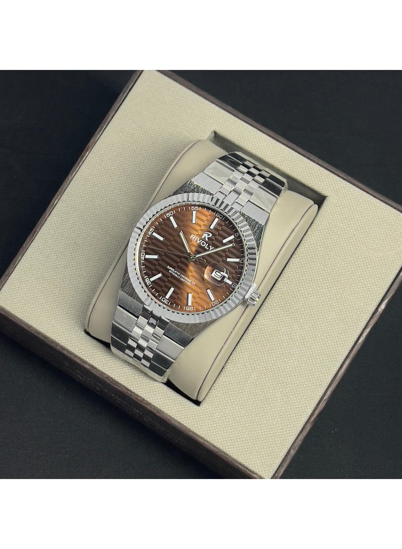 Rivoli Men's Stainless Steel Analog Quartz Watch, Easy to Read Fashion Design Waterproof Classic Luxury. - Image 1