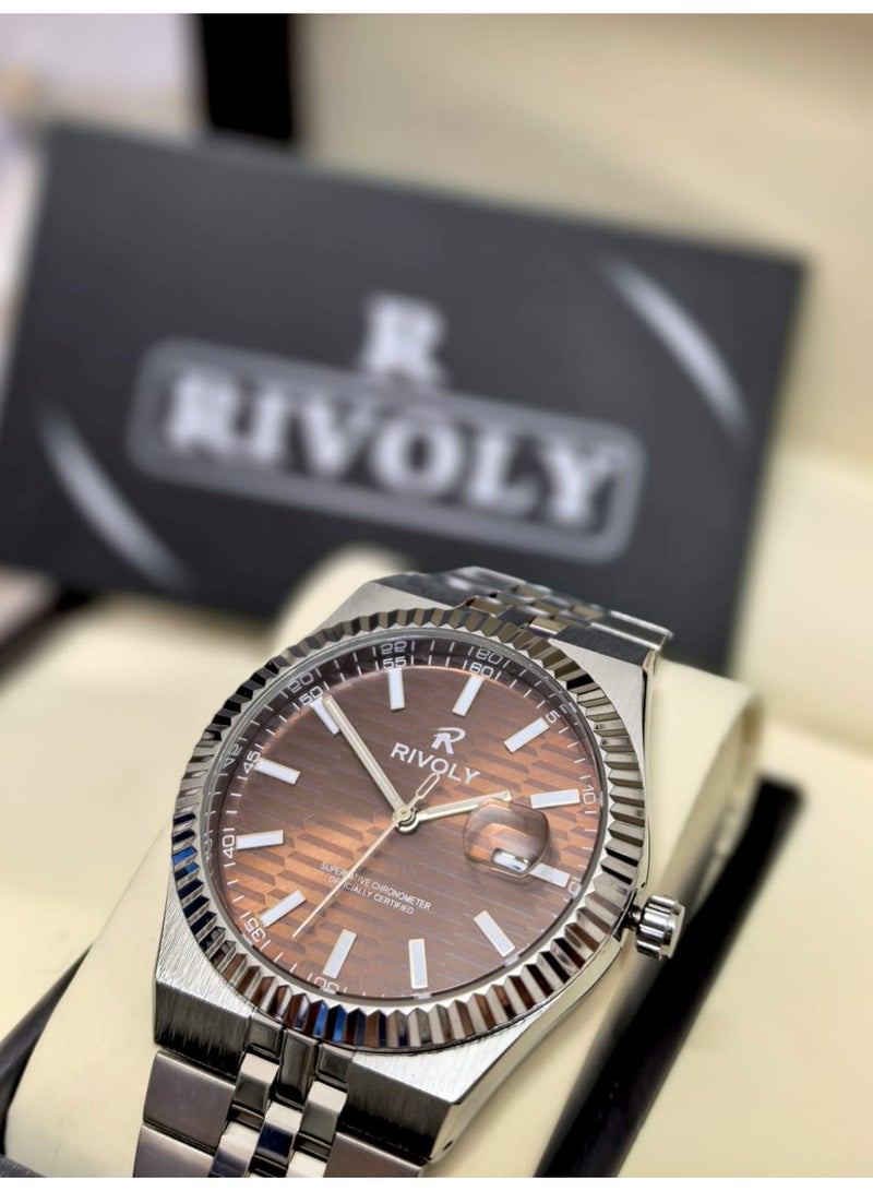 Rivoli Men's Stainless Steel Analog Quartz Watch, Easy to Read Fashion Design Waterproof Classic Luxury. - Image 4