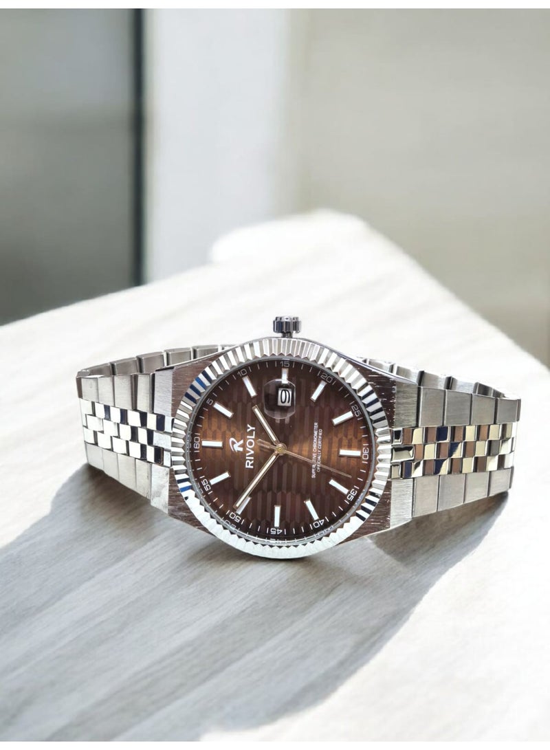 Rivoli Men's Stainless Steel Analog Quartz Watch, Easy to Read Fashion Design Waterproof Classic Luxury. - Image 2
