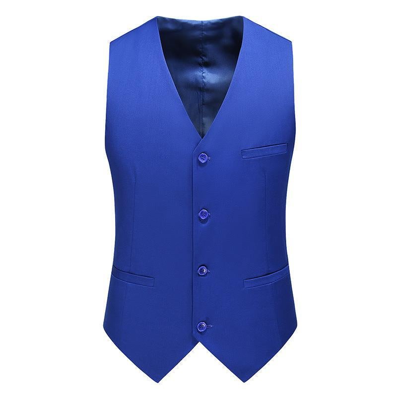 2023 Foreign Trade New and Style Single-breasted Business Suit Vest Men''s Large Size Solid Color V-neck Casual Vest - Image 1