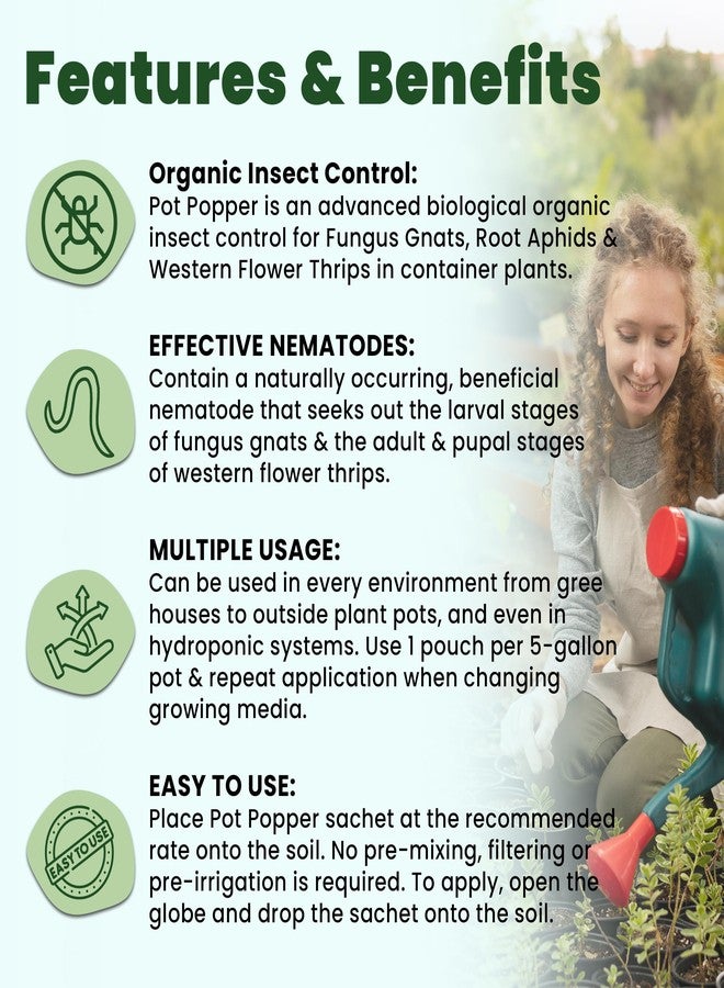 نيما غلوب 8 × 1 مليون دودة نيماتودا نافعة (S.feltiae) - جهاز مكافحة فطريات وذباب وحشرات عضوية داخلية - Image 2
