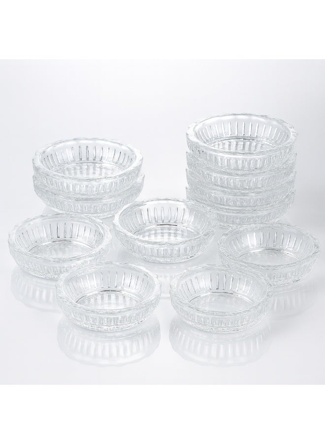 Veraaa Add a touch of elegance to your serving moments with this set of 10 clear glass bowls, each measuring 9 cm - Image 1
