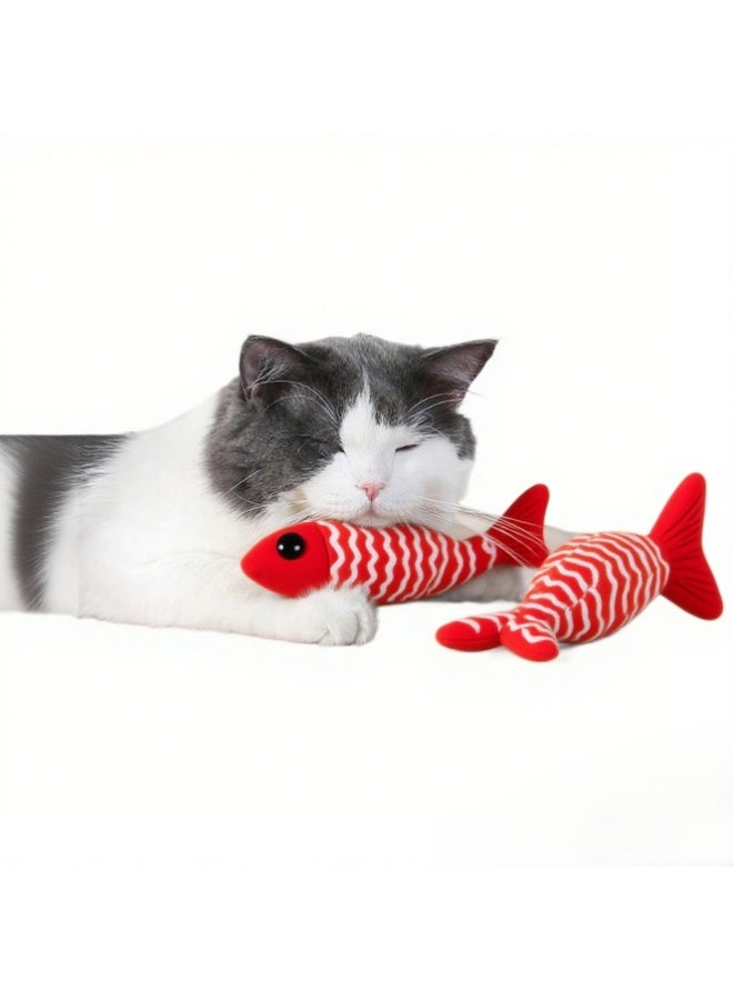 LumiArk Catnip Fish Pet Toy for Cats and Dogs - Durable Linen Bite - Resistant Chew Toy, Interactive Teething Toy for Indoor Pets - Image 1