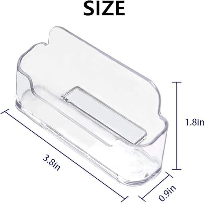 Business Card Holder: 4pcs Clear Transparent Acrylic - Inclined Open Design For Quick Access Desk Accessory For Office Desk Organization - Image 3